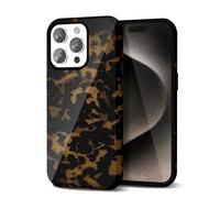 Svanove Funda con Estilo de Caparazón de Tortuga para iPhone 15 Pro MAX, Diseño de Estampado de Animal con Patrón de Ámbar, Retro y de Lujo, Patrón Estiloso Y2K, Cubierta de Plástico Dura