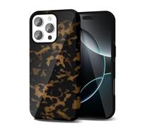 Svanove Funda con Estilo de Caparazón de Tortuga para iPhone 16 Pro, Diseño de Estampado de Animal con Patrón de Ámbar, Retro y de Lujo, Patrón Estiloso Y2K, Cubierta de Plástico Dura