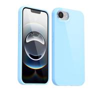 Svanove Funda de silicona brillante para iPhone 16e, gel suave, protectora delgada y flexible, a prueba de golpes, para mujeres y niñas, color azul claro