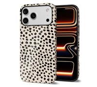 Svanove Funda de teléfono con estampado de guepardo para iPhone 17 Pro, funda de leopardo para mujer, diseño retro de lujo, diseño de estampado de animales, funda rígida de plástico, diseño de lunares