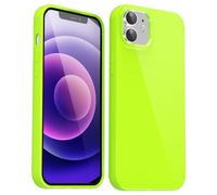 Svanove para iPhone 12 Mini Funda Silicona, Delgada Carcasa Colorida con Tacto Suave y Sedoso Gel TPU de Goma, Shockproof Protección de Cámara Funda, Verde Neón
