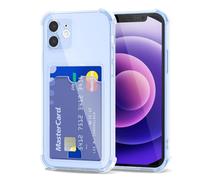 Svanove para iPhone 12 Mini Funda Transparente con Ranura para Tarjeta, Clara Porta Tarjetas Protección de la Cámara Cover, Delgado Protección Silicona Cartera Carcasa Anti-Choque, Cielo Azul