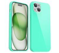 Svanove para iPhone 15 Funda Silicona, Delgada Carcasa Colorida con Tacto Suave y Sedoso Gel TPU de Goma, Shockproof Protección de Cámara Funda, Mint Green