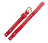 Svapo Bandas de reloj de dama de cuero genuinas para f ossil ES4340 ES4119 ES4000 Mira correas con tornillo de 8 mm rojo negro blancelino blancos(Red rose gold,8mm)