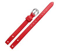 Svapo Bandas de reloj de dama de cuero genuinas para f ossil ES4340 ES4119 ES4000 Mira correas con tornillo de 8 mm rojo negro blancelino blancos(Red silver,8mm)