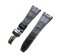 Svapo Correa de reloj clásica de cuero genuino para reloj AP Off Shore, pulsera negra y marrón para hombre, cierre desplegable(Black)