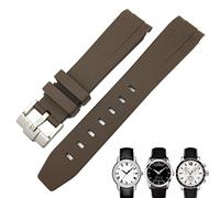 Svapo Correa de reloj de goma con extremo curvado de 19mm y 20mm para Tissot 1853 Lelocle PRC200 Rolex Submariner Hamilton Omega, correa de reloj resistente al agua(Brown 1,20mm)