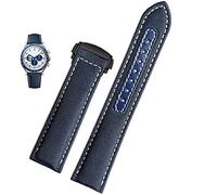 Svapo Correa de reloj de lona de 19mm y 20mm para Omega New Seamaster 300 Speedmaster AT150, correa de cuero de nailon, accesorios para hombre, azul y negro(Blue white black,20mm)