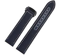 Svapo Para Omega Seamaster 300 Tela Cuero AQUA TERRA 150 Aguja de cobre Capitán Trenzado Nylon Correa de lona 19/20/21/2mm Correa(Blue white black,20mm)