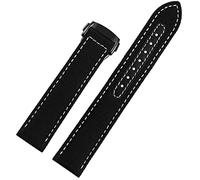 Svapo Para Omega Seamaster 300 Tela Cuero AQUA TERRA 150 Aguja de cobre Capitán Trenzado Nylon Correa de lona 19/20/21/2mm Correa(Black white black,20mm)