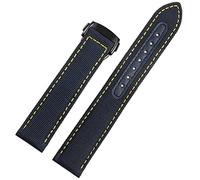 Svapo Para Omega Seamaster 300 Tela Cuero AQUA TERRA 150 Aguja de cobre Capitán Trenzado Nylon Correa de lona 19/20/21/2mm Correa(Blue yellow black,20mm)