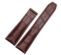 Svapo Primera capa Correa de piel de ternera para MAURICE LACROIX Bandas de cuero genuinas de la vaca Eliros Watchband 20 mm 22 mm con hebilla plegable(Brown no clasp,20mm)