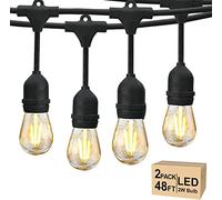 Svater Luces de Cadena,2x15M Impermeable Cadena de Luz, S14 Guirnaldas Bombillas Luminosas de Exterior con 2x15 Globe LED Bombillas,Guirnalda Luces Exterior Perefcto para Jardín Patio Fiesta