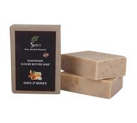 SVATV Jabón Artesanal con Avena y Miel | Hierbas calmantes | Piel hidratada - Barras de jabón corporal a base de hierbas ayurvédicas tradicionales - 125g x2 Barras