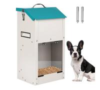 Svauoumu Comedero para Perros,Tolva de Automático Para Perros, Comedero Galvanizado Para Perros - Capacidad de 7 Kg, con Tapa Para Proteger el Pienso, Adecuado Para Uso en Exteriores