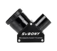 SVBONY SV223 Espejo dieléctrico de 90 grados de 1.25 pulgadas, revestimiento dieléctrico reflectante 99% diagonal de estrella, mecanismo de bloqueo de clic, adaptador diagonal con anillo de compresión