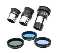 SVBONY SV233 - Kit de accesorios de telescopio de 7 piezas, ocular Super Plossl de 6 mm, 17 mm, 2 lentes Barlow con rosca T, filtro de luna ND4 filtro de color 82A y bolsa portátil, para observaciones
