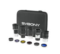 Svbony SV233 Telescopio Astronómico Adultos Kit de Accesorios, 7-21 mm Zoom, 3.2 mm (58°), 25 mm, 32 mm SPL Ocular, Lente Barlow 2X, LRGB, Lunar, Polarizador Variable Filtro, con una Bolsa Portátil