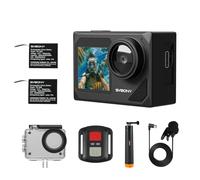 SVBONY SVGo2 4K Cámara Subacuática de 30 FPS con Varilla de Flotabilidad, EIS, Sumergible hasta 30 m, Pantalla Táctil, Lente Dual, 2X1350 mAh Baterías, WiFi y 2.4 G, Kit de Accesorios para Esnórquel