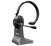 SVBONY SVN H1 Auriculares Inalámbricos con Micrófono para El Trabajo, Bluetooth, Micrófono con Cancelación de Ruido, Dongle USB, Base Carga, 500mAh(47h) para Oficina, Trabajo Remoto, Atención Cliente
