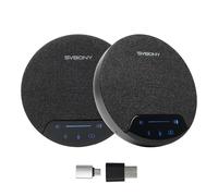 SVBONY SVN O1 Conference Microphone de Doble Canal(Paquete de 2), Reducción de Ruido 3 AI, Captación de Sonido de 360°con 8 Micrófonos y 3 Interfaces Plug & Play para Salas de Reuniones Grandes