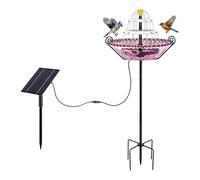 SVCEQZE Baño De Pájaros con Fuente Solar para Exteriores - Baño para Gorriones | Bebedero De Pájaros Decorativo De Jardín | Jardineros Propietarios Amantes Naturaleza Terraza Patio Césped Jardín