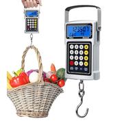 SVCEQZE Báscula Digital para,Reloj Portátil con Display de Temperatura - Gancho para Báscula de Equipaje en KG, G y LB | para Hogar Granja Mercado Compras Viajes Caza Actividades al Aire Libre