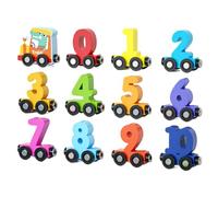 SVCEQZE Juego de tren de madera, juguete preescolar magnético, juego educativo para el reconocimiento de colores y números para niños de 1 a 3 años, ideas de regalo para cumpleaños, guardería, regalo