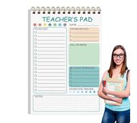 SVCEQZE Pads de notas de maestro, notas del maestro, 50 hojas notas para el trabajo, Memo de enlace de bobina doble, 5.8 x 8.3 pulgadas, debe tener un lindo planificador diario para el aula, cita de