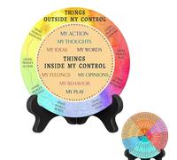 SVCEQZE Tabla de Ruedas de Sentimientos de Salud Mental, Rueda de Sentimientos con Soporte, Tabla de emociones, Rueda de emociones de Madera con Soporte, Tabla de Sentimientos, Herramienta de