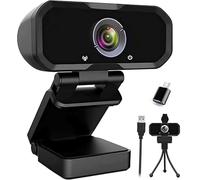 Svcouok Cámara web USB-C 1080P con obturador de privacidad y trípode, cámara de transmisión para Zoom/Teams/Skype, PC Plug & Play/Mac/Laptop