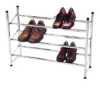 SVE Zapatero apilable Extensible de 3 Niveles de Metal Cromado