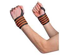 Sveltus Protèges poignets Regulables para Adulto, Negro/Naranja