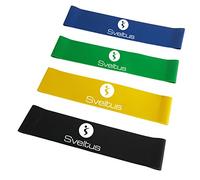 Sveltus Set de 4 Banda látex Unisex, Negro, Amarillo, Verde, Azul