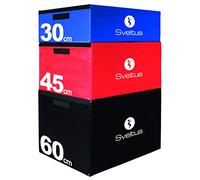 Sveltus Set PlyoBox en Espuma Plataforma de pliometría para Adulto, Negro/Rojo/Azul