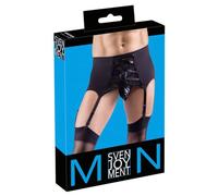 Svenjoyment Calzoncillo y tanga eróticos de cuero y látex para hombre Herren Strapsgürtel S