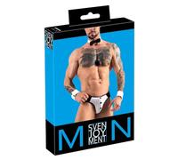 Svenjoyment - Conjunto de tanga camarero masculino (blanco y negro) - L