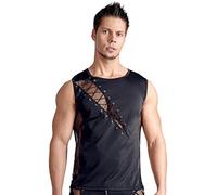 Svenjoyment - Top masculino encaje y cordones (negro) - M