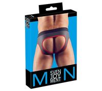 Svenjoyment – jock abierto – Deportista para hombre – negro-rojo – M