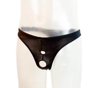Svenjoyment Hombres Tanga De Showmaster, con apertura frontal, tamaño grande), color negro