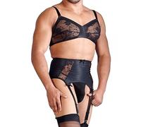 Svenjoyment - Ropa interior tamaño mediano negro hombres de liguero