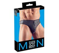 Svenjoyment - Tanga brillante con cremallera de strass (negro)