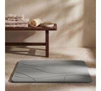 Svet - Alfombra Diatomita Baño - Secado Rápido y Ultra Absorbente, Antideslizante, Antibacteriana y Antihongos, Alfombrilla Baño Diatomita de Piedra. (Mar Gris Oscuro)