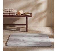Svet - Alfombra Diatomita Baño - Secado Rápido y Ultra Absorbente, Antideslizante, Antibacteriana y Antihongos, Alfombrilla Baño Diatomita de Piedra. (Olas Gris Claro)