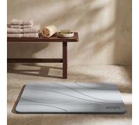 Svet - Alfombra Diatomita Baño - Secado Rápido y Ultra Absorbente, Antideslizante, Antibacteriana y Antihongos, Alfombrilla Baño Diatomita de Piedra. (Brisa Gris Claro)