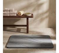 Svet - Alfombra Diatomita Baño - Secado Rápido y Ultra Absorbente, Antideslizante, Antibacteriana y Antihongos, Alfombrilla Baño Diatomita de Piedra. (Brisa Gris Oscuro)
