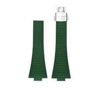 Svincoter Correa de caucho fluorado apta for Tissot PRX Series 35mm 40mm hebilla de mariposa liberación rápida FKM reemplazo de correa de reloj for hombres y mujeres 11/12mm(Green,11mm)