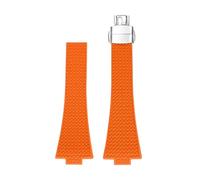 Svincoter Correa de caucho fluorado apta for Tissot PRX Series 35mm 40mm hebilla de mariposa liberación rápida FKM reemplazo de correa de reloj for hombres y mujeres 11/12mm(Orange,12mm)