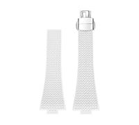 Svincoter Correa de caucho fluorado apta for Tissot PRX Series 35mm 40mm hebilla de mariposa liberación rápida FKM reemplazo de correa de reloj for hombres y mujeres 11/12mm(White,12mm)