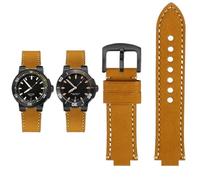 Svincoter Correa de reloj con boca convexa de piel de vaca esmerilada retro for hombre, compatible con buceo ORIS AQUIS 7730 7740, 24 x 12, 24 x 11 mm(Khaki black,24mm-12mm)
